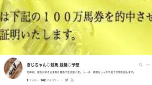 きじちゃん♡競馬.競艇♡予想は悪徳or詐欺？口コミ評判、検証内容、サイト情報まとめ